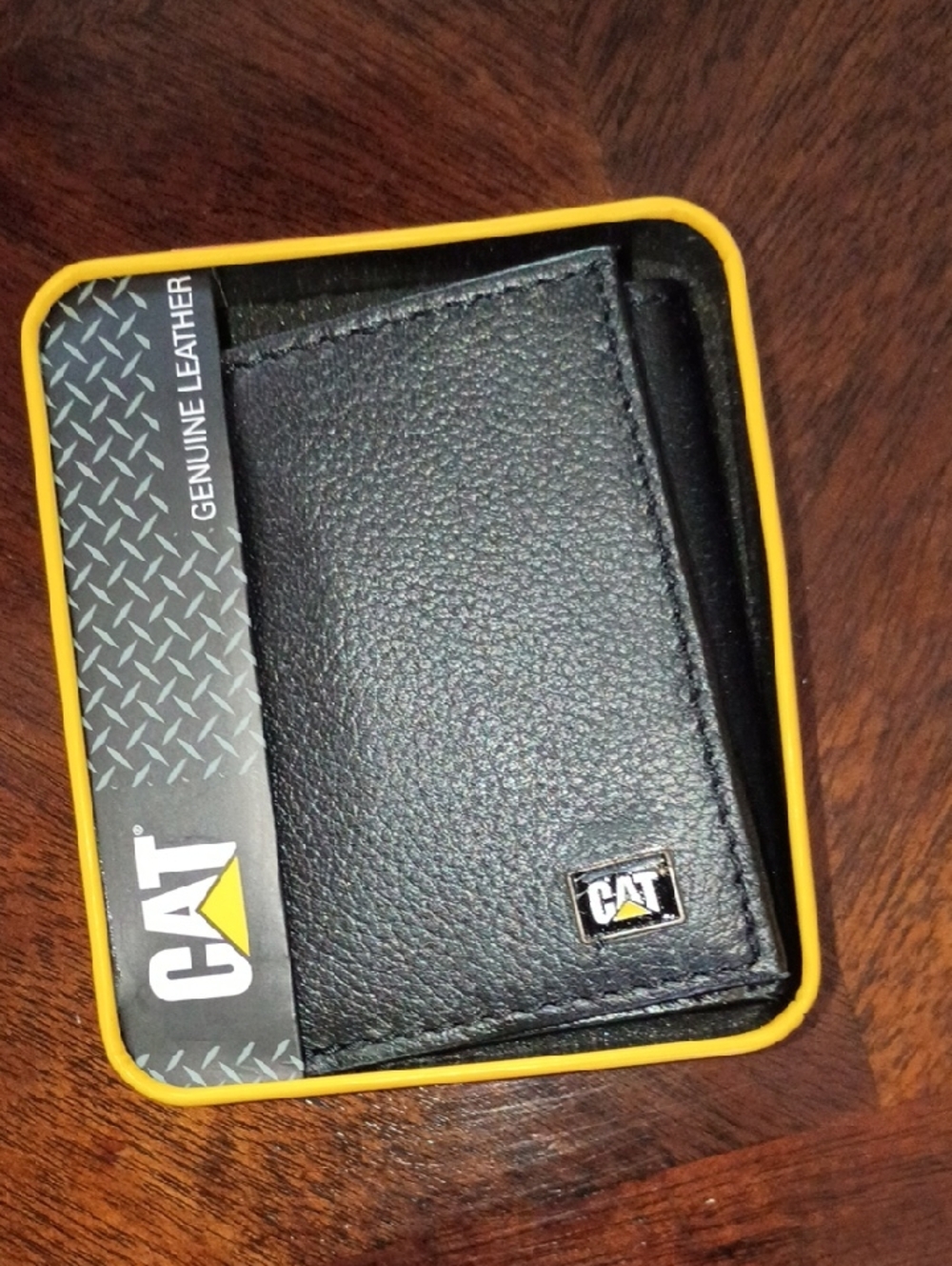 CAT Men's Black Genuine Leather Wallet